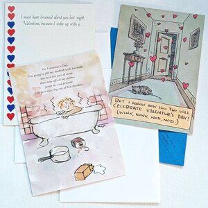 Set of 3 Vintage Funny Sexy Innuendo Valentine Cards - Unused